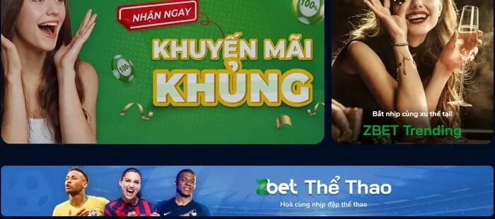 Nhiều khuyến mãi khủng có tại ZBET thể thao